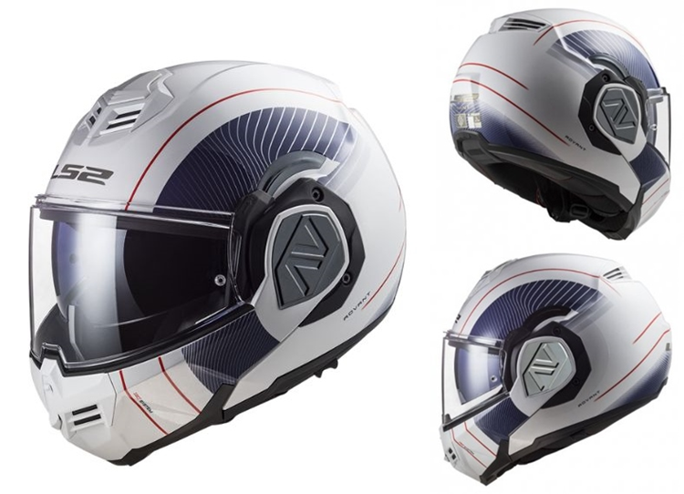 CASCO MOTO LS2 MODULAR FF906 ADVANT COOPER BLANCO AZUL-22.06 XL